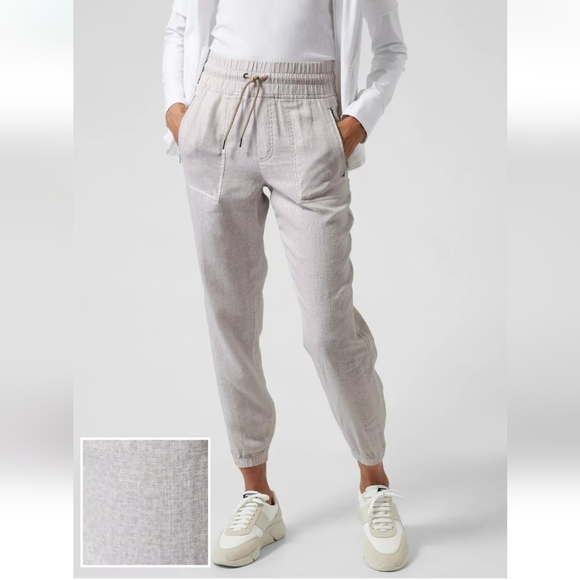 Athleta Pants - Athleta Cheetah Cabo‎ Linen Jogger Travel Lifestyle Pant